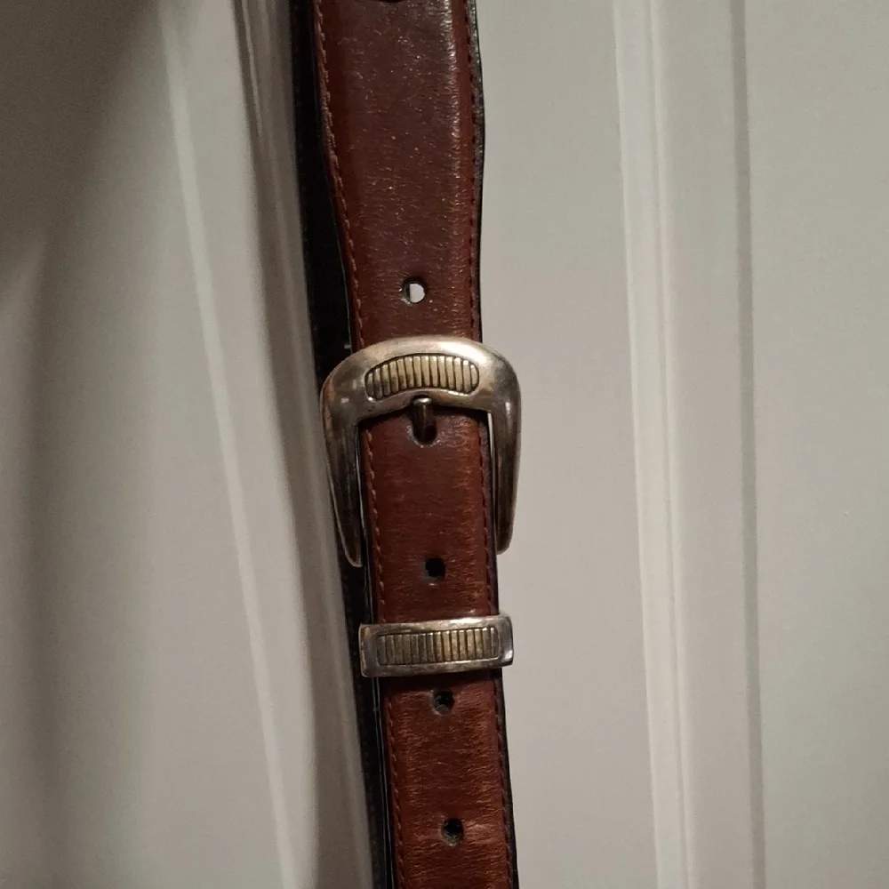 Fossil Dark Brown Leather Belt with Logo